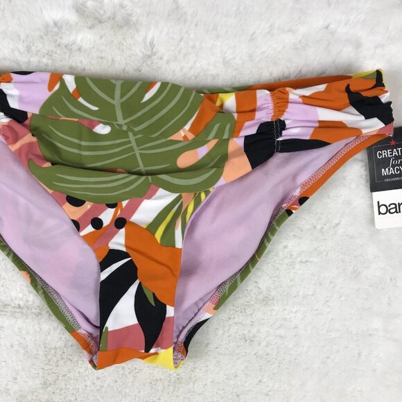 Bar III Tropical-Print Ruched Bikini Bottoms NWT MEDIUM - Picture 3 of 5